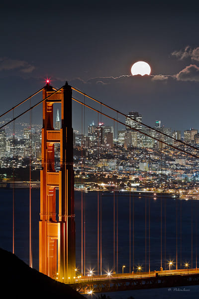 Golden Gate Bridge - Fullmoon - San Francisco - CA by Dominique  Palombieri (dompix) on 500px.com