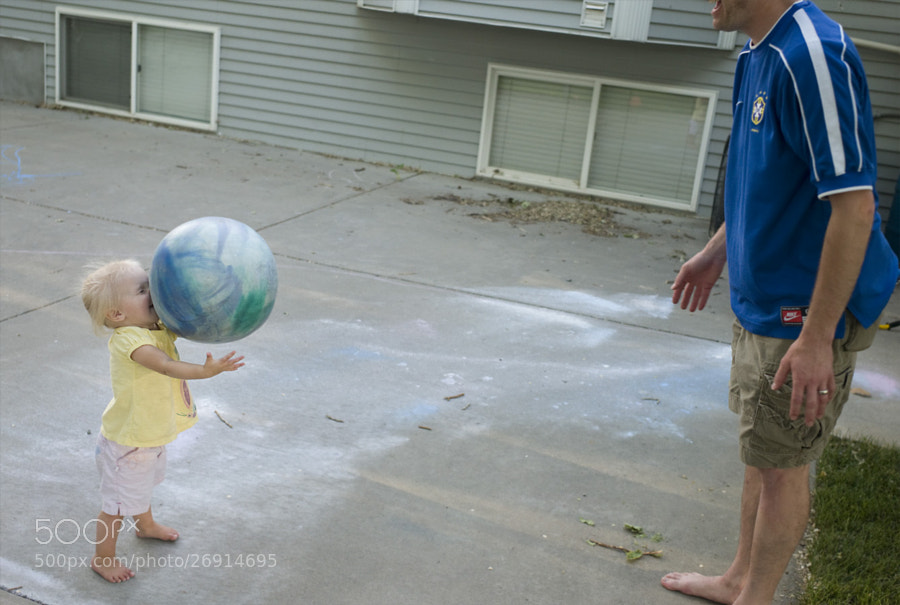 Rylee learns to catch, Summer, 2011