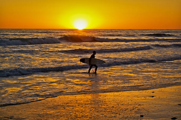 Surfer at Sunset in Oceanside - April 9, 2013 by Rich Cruse (cruse)) on 500px.com