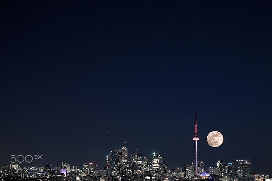 Toronto Skyline and the super moon by Richard Gottardo (RichardGottardo) on 500px.com