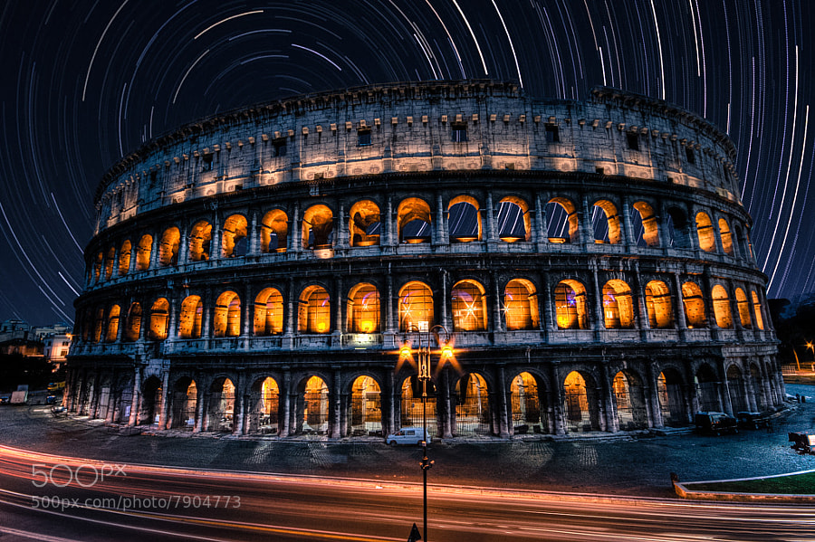 Star streaked Colosseum  by Ewan Tupper (ewantupper)) on 500px.com